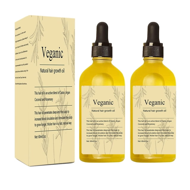 Aceite para el crecimiento del cabello, romero natural, vegano, 120 ml, 2 unidades, Kisinly