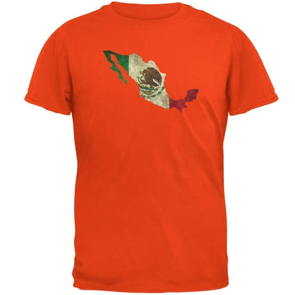 Cinco de Mayo - Mexico Silhouette Orange Adult T-Shirt - X-Large