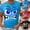 Blue-Angry Expression2, variant on Men's T Shirts Angry Face Emoticon Graphic Tees Short Sleeve Round Neck Funny Tops Blue XXXL