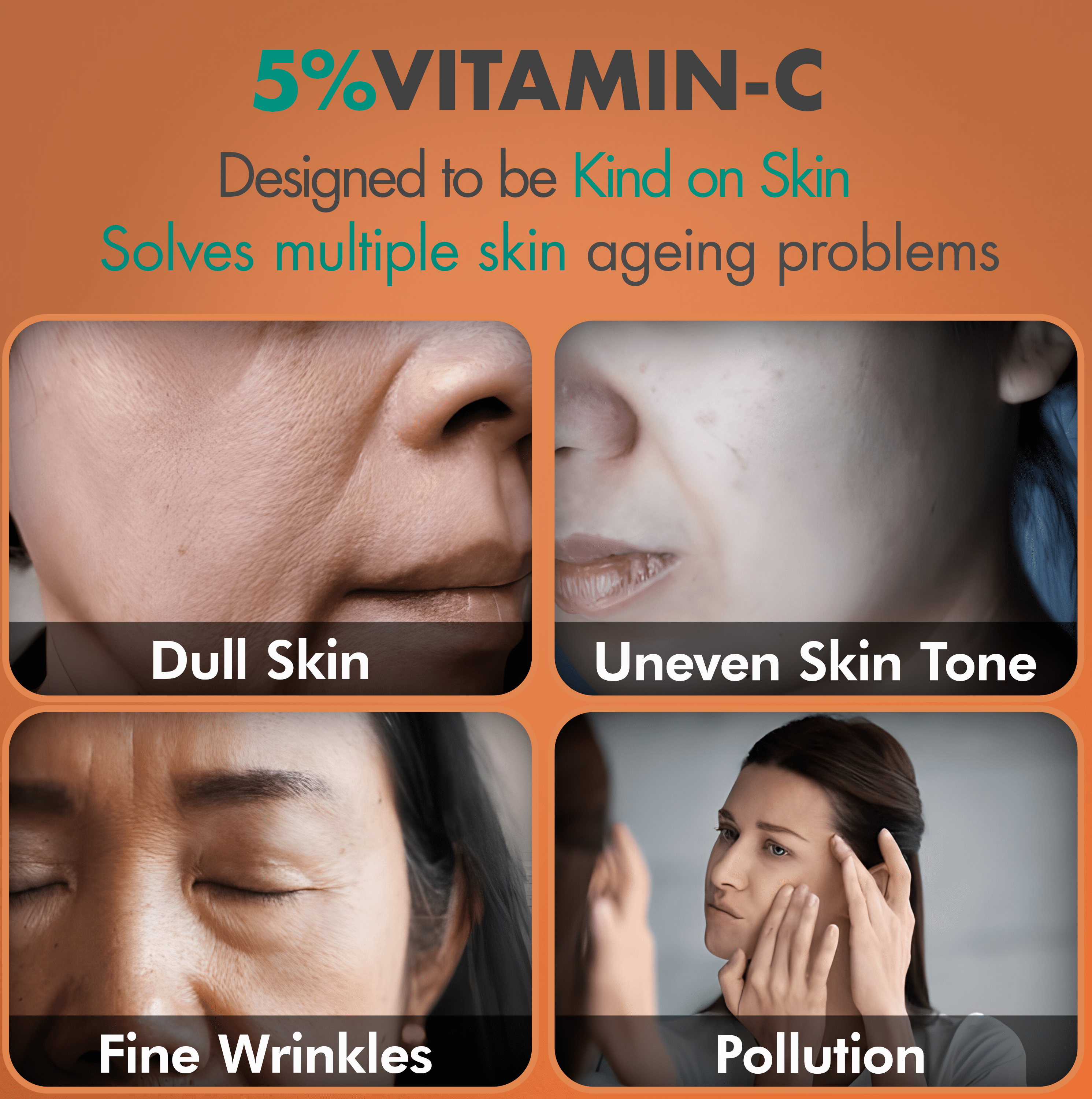 Premium 5% Vitamin C Serum For Face with Hyaluronic Acid, Retinol & Amino Acids - Boost Skin Collagen,Hydrate & Plump Skin, Anti Aging & Wrinkle Facial Serum 30ml