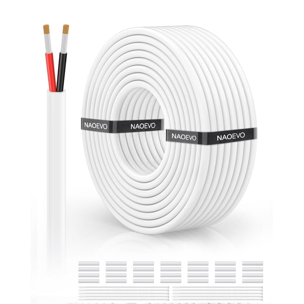 Cable eléctrico NAOEVO, calibre 18, 2 conductores, 18 AWG (15 m)
