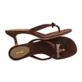 thumbnail image 3 of XYD Women Open Toe Thong Sandals Bowknot Slip on Kitten Heels Comfortable Party Daily Flip Flops Shoes Size 5.5 Espresso, 3 of 4