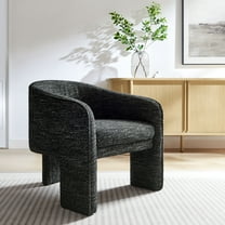 Modway Greer Boucle Fabric Upholstered Accent Armchair in Charcoal