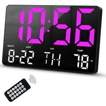 Digital Clock, Wall Clock with Remote Control,LED Large Display Date Week Temperature for Living Room