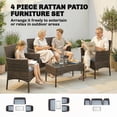 thumbnail image 4 of Outsunny 4 Pieces Wicker Patio Furniture Set with Loveseat 2 Chairs Grey, 4 of 10
