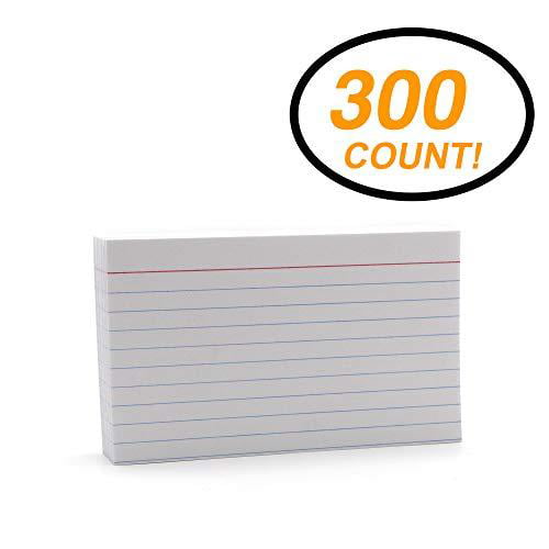 Emraw 300 Sheets White Index Cards - Durable Ruled Index Cards, Note Cards Perfectly Sized for ...