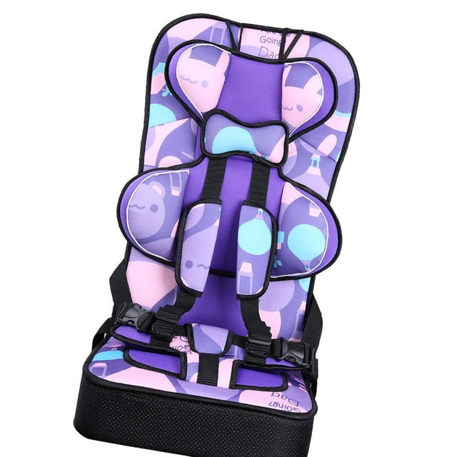 Asiento elevador de respaldo alto para automóvil, portátil, de polietileno, convertible, para bebés pequeños, color morado