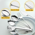 thumbnail image 5 of Mirdinner Serving Utensils Set, 18 Pcs Stainless Steel Serving Utensil with Serving Spoon/Slotted Spoons/Serving Forks/Serving Tongs/Pie Server/Butter Knife, Mirror Polished, Dishwasher Safe, 5 of 7
