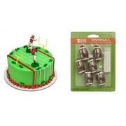 Football Players Cake Topper PLUS 6 Football Candles and Holders
