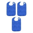 thumbnail image 2 of Baberos para adultos de 3 piezas para comer ropa ajustable cómoda lavable a máquina azul, 2 of 8