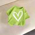 thumbnail image 2 of ZACPNCV Girls Graphic T-Shirts Short Sleeve Crewneck Cute Tees Cute Heart Print Summer Tops for Kids B-Olive Green, 2 of 5