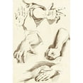 thumbnail image 2 of Diderot 24x32 Gold Ornate Wood Framed with Double Matting Museum Art Print Titled - Study of Hands, 2 of 4