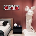 thumbnail image 5 of Red Rose Canvas Wall Art for Bedroom Decor,Red and Black Wall Decor Floral Artwork Flower Painting Picture for Bathroom Wall Decoration 3 Panels Ready to Hang 12"x12", 5 of 6
