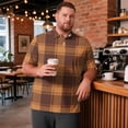 thumbnail image 2 of Domzest Men's Big and Tall Polo Shirts Short Sleeve Moisture Wicking Plus Size T Shirts Quick Dry Collared Plaid Golf Shirt Coffee 8XL, 2 of 6