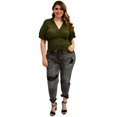 thumbnail image 4 of Blusa de largo ajustable, modelo 1731 Olivo Talla Extra, Curvy multicolor 42 Roman Fashion modelo 1731 Olivo Talla Extra, Curvy, 4 of 5