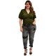 thumbnail image 4 of Blusa de largo ajustable, modelo 1731 Olivo Talla Extra, Curvy multicolor 36 Roman Fashion modelo 1731 Olivo Talla Extra, Curvy, 4 of 5