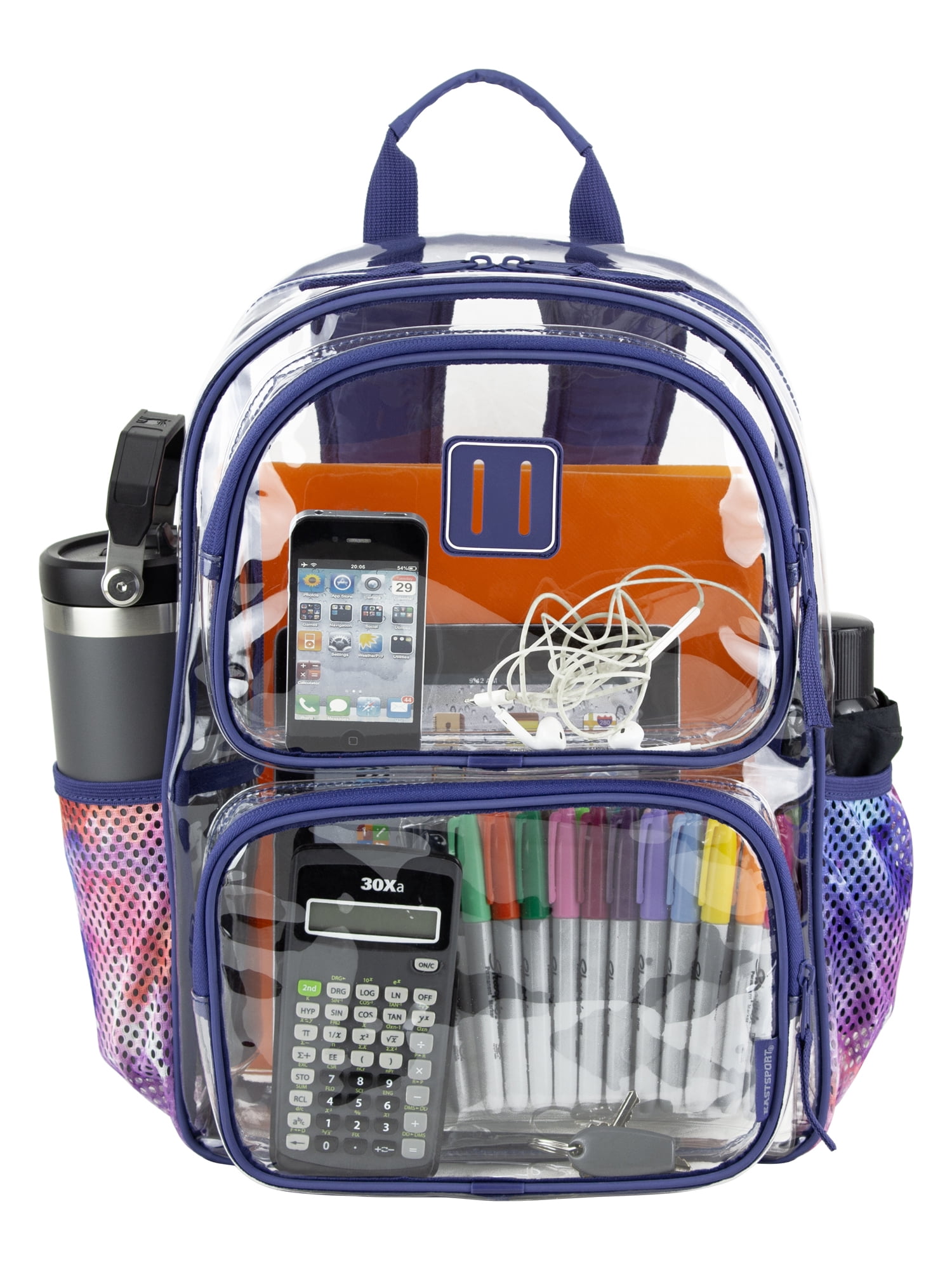 Eastsport Unisex Primo Clear 16" Backpack, Skipper Blue