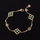 thumbnail image 1 of Pulsera de oro de 18 quilates con trébol de cuatro hojas y tres flores, joyería vintage para niñas, 1 of 6