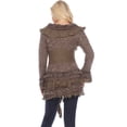 thumbnail image 4 of Simply Couture Women's Plus Size Knitted Lace Ruffle Bell Sleeve Solid Long Cardigan, 4 of 6
