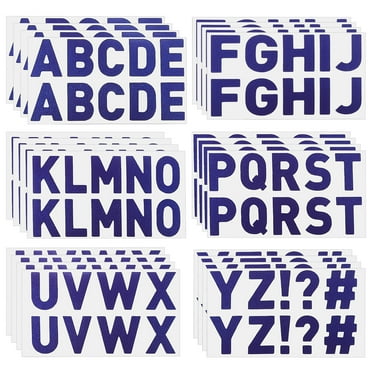 Uxcell Letter Stickers 1", Self Adhesive Vinyl Large Alphabet Number Stickers, Flash Dark Blue 240 Pcs/ 24 Sheets