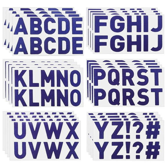 Uxcell Letter Stickers 1", Self Adhesive Vinyl Large Alphabet Number Stickers, Flash Dark Blue 240 Pcs/ 24 Sheets