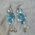 thumbnail image 4 of Summer beach retro vacation style multi-layer fish scale earrings, fashionable and versatile, niche trendy design,Silver, 4 of 4