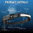 thumbnail image 3 of Headlamp Rechargeable 2PCS, 230° Wide Beam Head Lamp LED with Motion Sensor for Adults - Camping Accessories Gear, Waterproof Head Light Flashlight for Hiking, Running, Repairing, Fishing, Cycling, 3 of 8