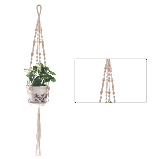 Bearachild Cestas colgantes 100 hechas a mano, soporte para plantas, macramé, colgador de plantas, maceta para colgar en la pared interior, soporte para Jardín y Patio No.32 Bearachild HA001777-32