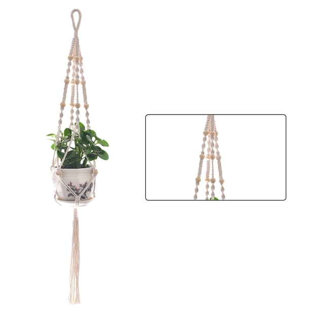 Yuarrent Cestas colgantes 100 hechas a mano, soporte para plantas, macramé, colgador de plantas, maceta para colgar en la pared interior, soporte para Jardín y Patio No.32 Yuarrent HA001777-32
