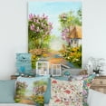 thumbnail image 2 of Designart ' Little House In The Blossoming Flowers Forest ' Lake House Canvas Wall Art Print, 2 of 4