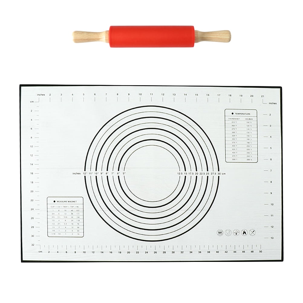 Nonstick Rolling Pin Wooden Handle Roller Silicone Rolling Stick with