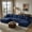 Blue, variant on Vanress 140" Oversized Modern Cloud Couch, Modular Sectional Sofa, U Shape Couches Deep Seat with Cupholders and Storage, Corduroy Boneless Couches for Living Room, No Assembly Required, Black