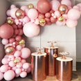 thumbnail image 1 of Kit de arco de globos, kit de guirnalda de globos retro de color rosa, globos de látex retro de color rosa, globos metálicos para fiestas, globos de confeti, 1 of 4