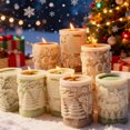 thumbnail image 4 of JDH 2PCS Christmas Candle Mold, 3D Merry Christmas Snowflake Christmas Tree Pattern Cylindrical Silicone Resin Candle Soap Wax Mold, Gypsum Decoration Christmas Chocolate Cake Baking Mold, 4 of 9