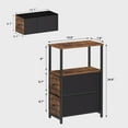 thumbnail image 2 of Small Narrow End Table, Set of 2, Side Table, Nightstand with 2 Cloth Drawers, Couch Table, for Living Room, Bedroom, Bedside, Brown, 2 of 16