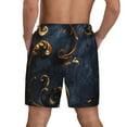 thumbnail image 2 of Lsque Mens Swim Trunks Elegant Gold Scrollwork Pattern - Bathing Suit Compression Liner - Beach Swim Shorts Swimwear - (S-3XL) - Stretch Quick Dry -3X-Large, 2 of 9