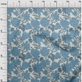 thumbnail image 2 of oneOone Silk Tabby Light Blue Fabric Stripe & Floral Artistic Dress Material Fabric Print Fabric By The Yard 42 Inch Wide, 2 of 4