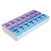 Carex Apex Twice-A-Day Weekly Pill Organizer, Medicine Box with Color Coded AM/PM Labels, 1 Count