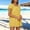 Yellow, variant on Plus Size Casual Square Neck Dress with Flounce and Tie Detail for Everyday Wear plus Size Party Dresses Beaded plus Size Formal Dresses plus Size Denim Dress plus Size Satin Dress Dresses