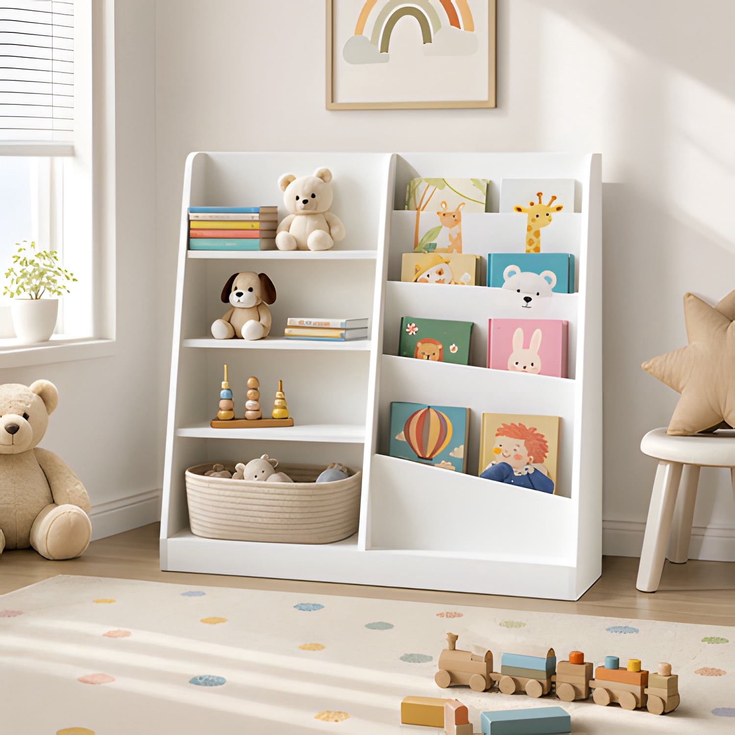 Multi - Layer Bookcase for Children's Rooms, Living Rooms, and Playrooms - Safe, Durable, and Easy to Install