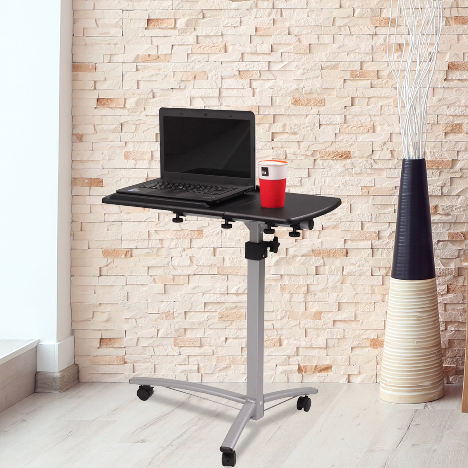 Ktaxon Adjustable Rolling Table Desk Laptop Notebook Stand Tiltable Tabletop Desk Sofa/bed Side Table Hospital Table Stand Lockable Casters