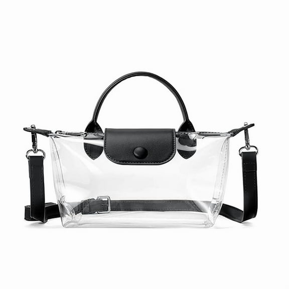 Clear Bag for Stadium Approved Small Purse Handbags for Concerts Sports Events（black)