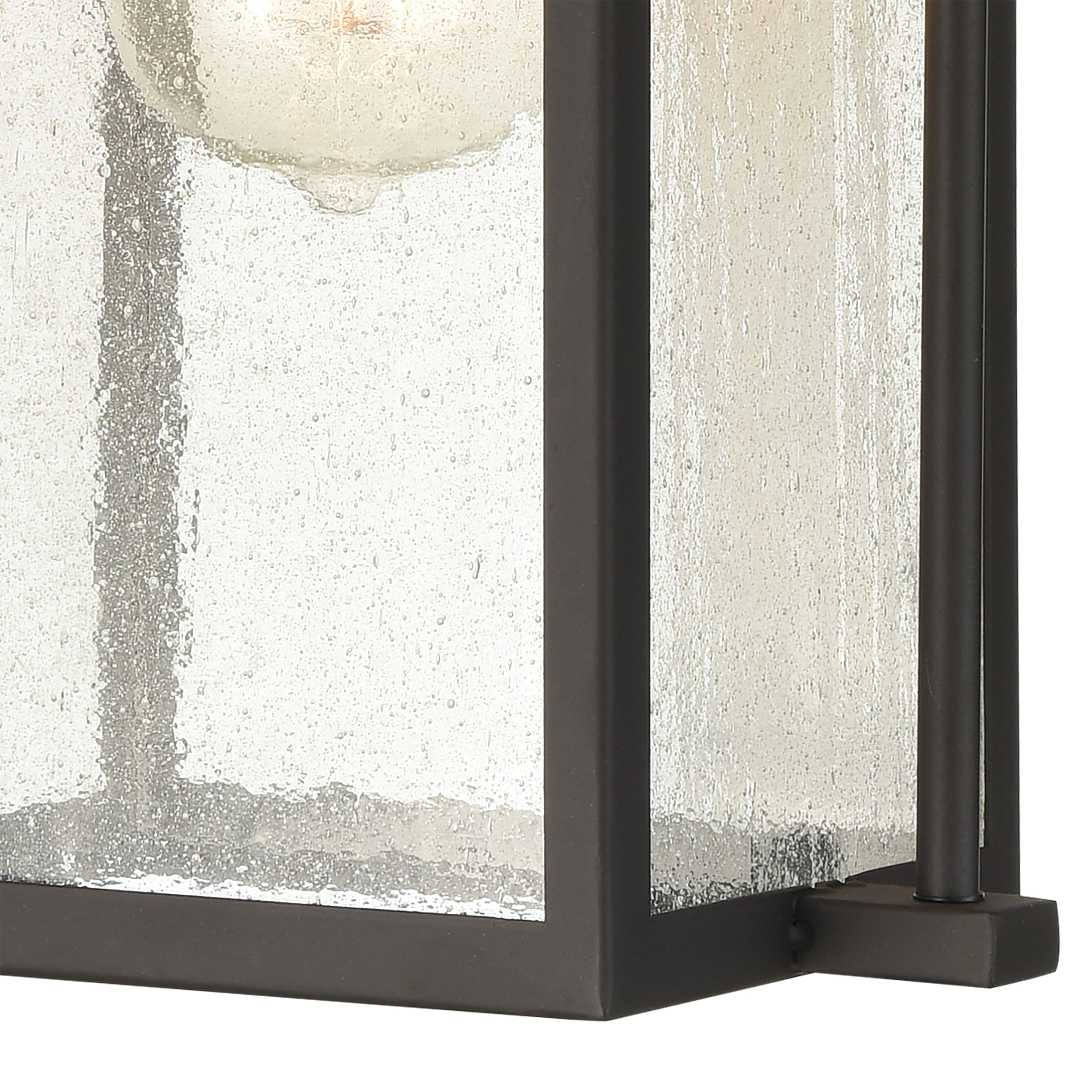 Braddock 1-Light Outdoor Sconce in Architectural Bronze with Seedy Glass Enclosure