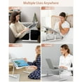 thumbnail image 6 of Adjustable Laptop Bed Desk, Potuopy Leather Bed Table Tray with Removable Stopper, Foldable Laptop Desk for Working Writing Drawing Eating on Couch Floor Bed, Gray(21.65"*13"), 6 of 12