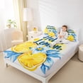 thumbnail image 4 of Manfei Lemon Print Bed Sheets,Hello Lemon King Sheets,Blue Leaves Sheet Set For Girls,Super Cozy Room Decor,4 Pieces, 4 of 7