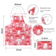 thumbnail image 7 of Red Mushroom Pattern Pink Pattern Apron-Garden Aprons for Women with Pockets-Cotton Linen Waterproof Kitchen Cooking Gardening Aprons Adjustable for Kitchen,Cooking,BBQ and Salon 33x27 Inch, 7 of 7