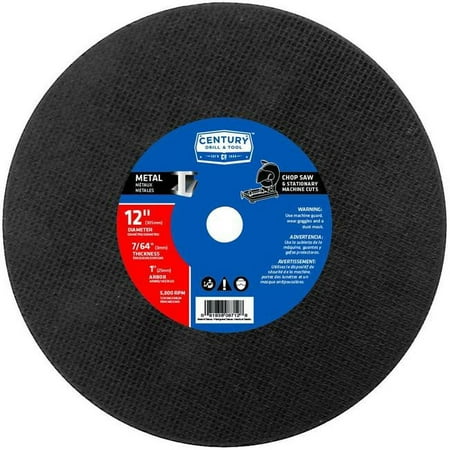 UPC: 0081838087128 | Century Drill & Tool 8712 Type 1A Abrasive Saw Blade – 12 x 0.10 x 1 in.