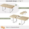thumbnail image 2 of Joaxswe Large Dining Table for 4-8 People, Farmhouse Kitchen Dinner Table, Rectangular Wood Tables for Dining Room, Kitchen, or Home, 2 of 8