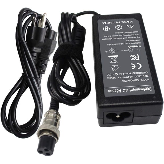 24V 2A Adapter Charger for Razor ZR350 Ground Force, Trikke E2, Razor E500S E500, MX350 MX400 Dirt Rocket
