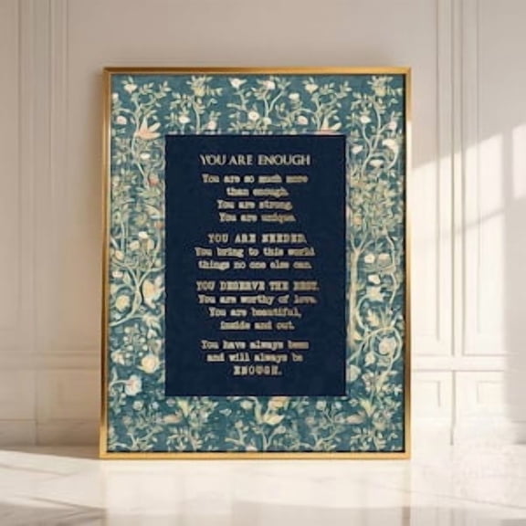 Youre Enough Gold Quote Poster, Poster Home Decor , Poster Print Only